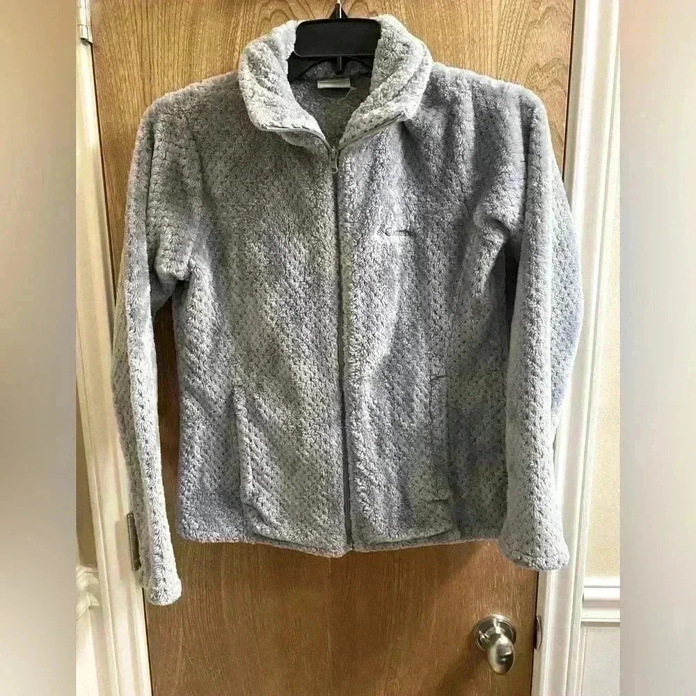 Columbia Fleece Gray Jacket Women’s Size Medium Butter Soft Great Quality